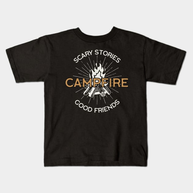 Scary Stories - Campfire - Good Friendsa Kids T-Shirt by busines_night